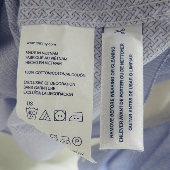 Tommy Hilfiger* Men's Long Sleeve Button Down Curved Hem BOHO Shirt~ Size 17" - Picture 4 of 12